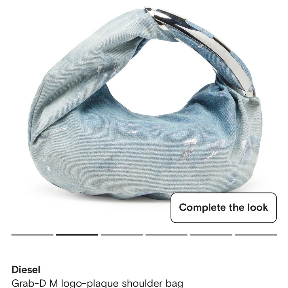 Diesel Denim Grab D Blue denim Shoulder Bag